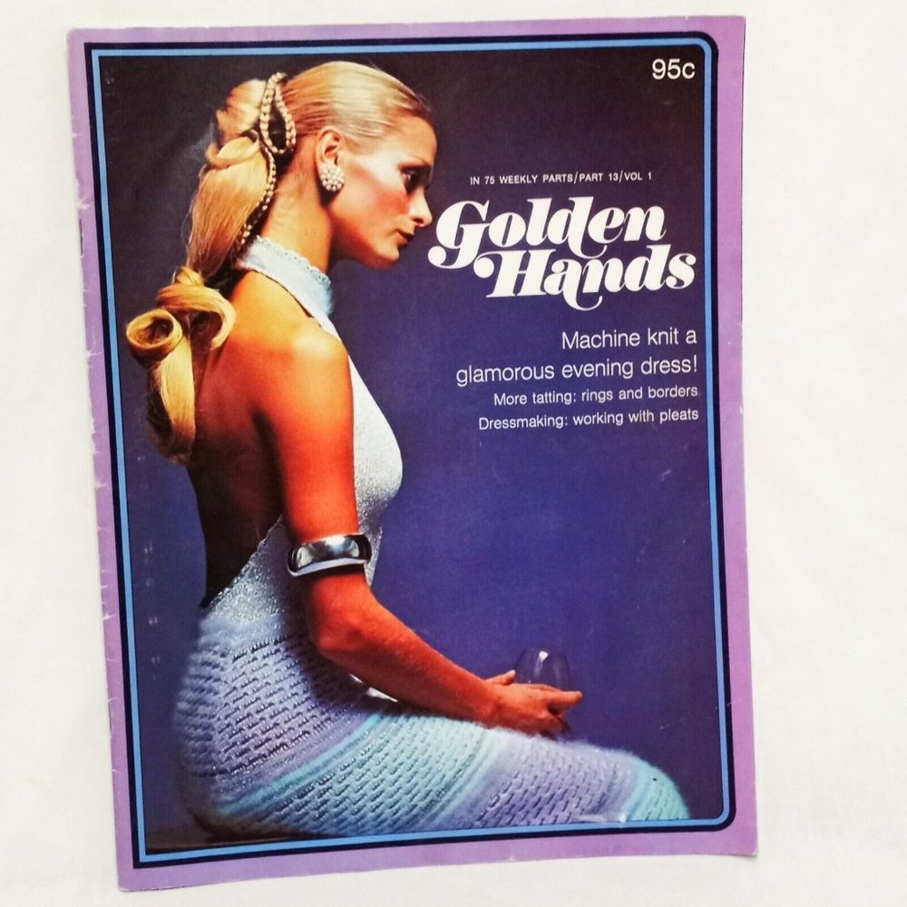 Golden Hands Magazine Machine Knit evening dress Part 13 Vol 1 Guide 70s